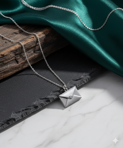 Personalized Silver Message Box Pendant Necklace