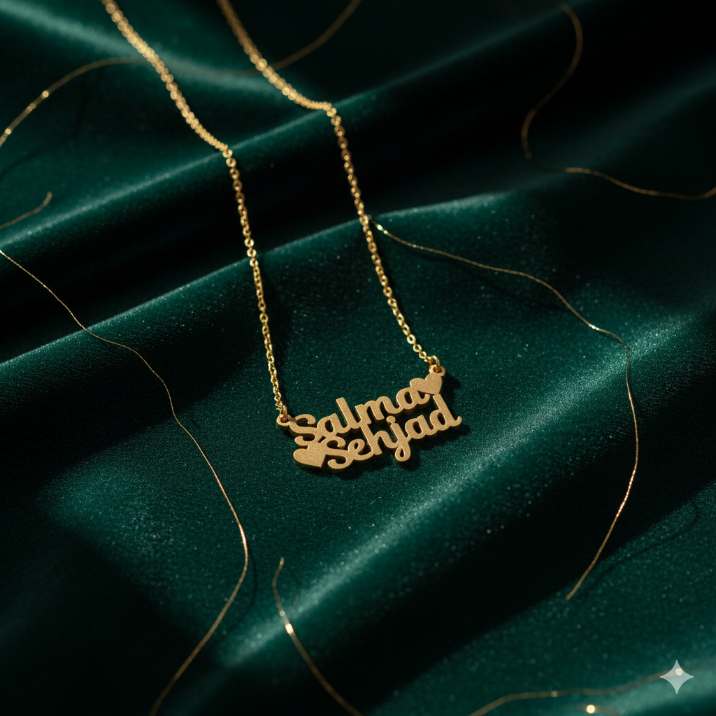 Glamorous Name Necklace With Heart