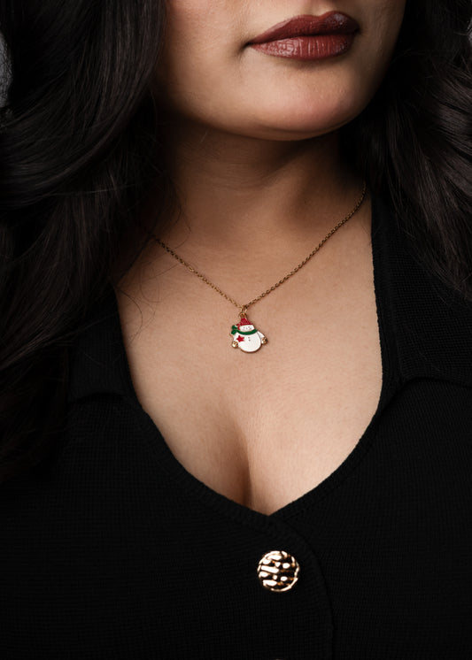 Noël Santa Charm Necklace – Festive Gold Joy