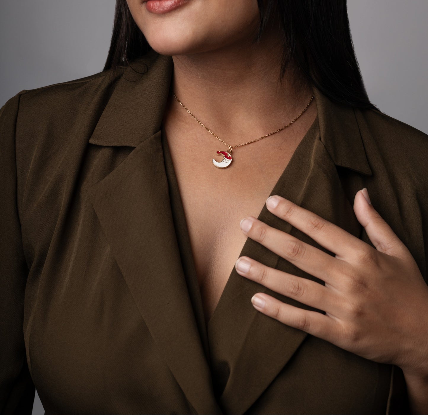 Celestial Santa Moon Necklace