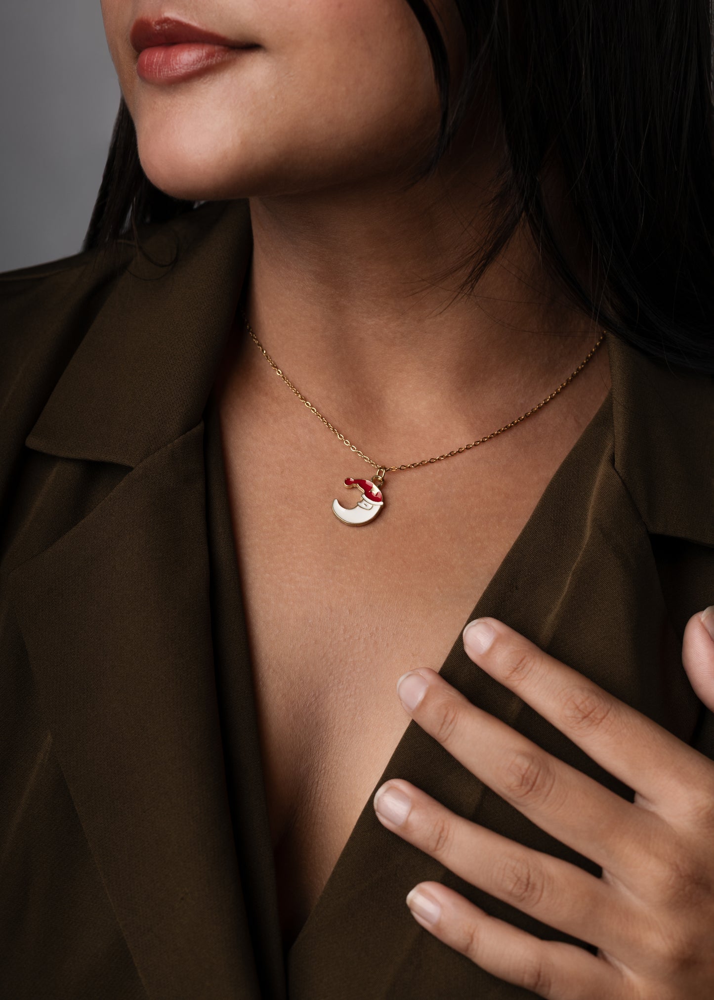 Celestial Santa Moon Necklace