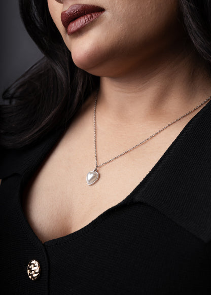 Eternal Heart Pearl Pendant Necklace