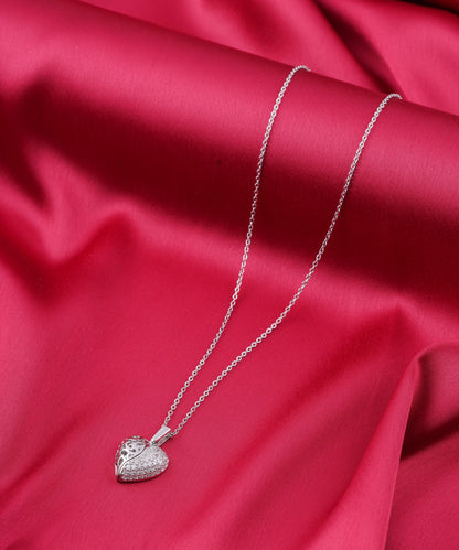 Personalized Silver Heart Pendant Necklace