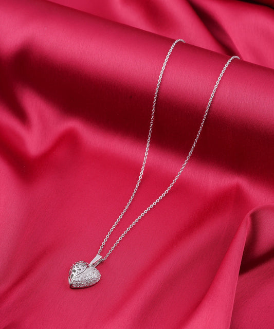 Personalized Silver Heart Pendant Necklace