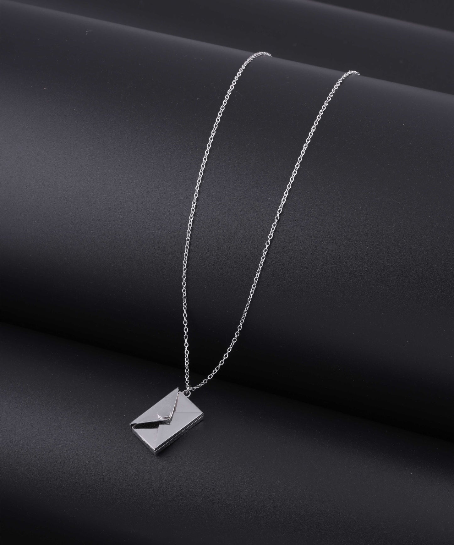 Personalized Silver Message Box Pendant Necklace
