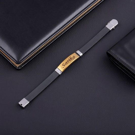 Customized Gold Bracelet With Silicone Strap