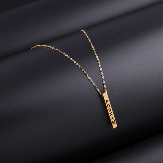 Customized Gold Bar Pendant